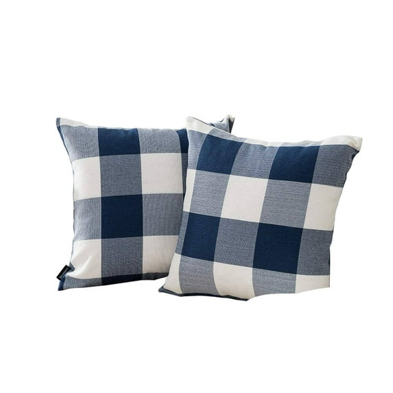 AUQ 2Pcs Pillow Covers Harmonious Color Match Plaid Pillow Covers Stylish Check Pattern Pillow Protectors with Zipper Standard Size 18x18in Style6