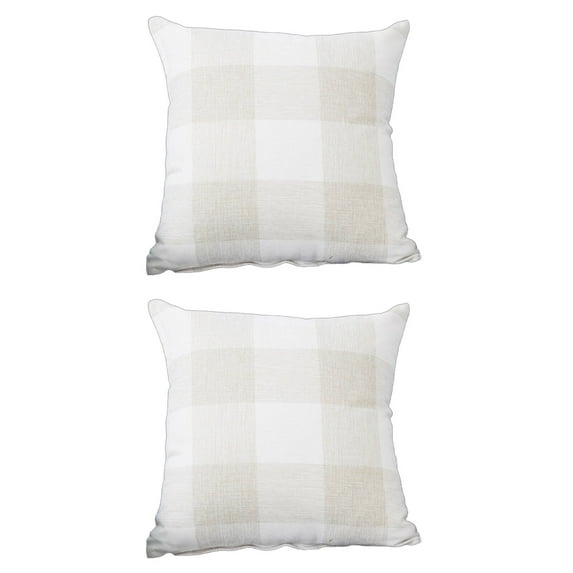 AUQ 2Pcs Pillow Covers Soft Linen Fabric Throw Decorative Pillow Covers Skin-Friendly Design Square Cushion Case Removable Zipper Style 5