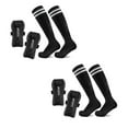 thumbnail image 1 of AUQ 2Pcs Soccer Socks,Professional Shin Guard Design Youth Soccer Socks,Secure Strap System Football Socks,Black, 1 of 2