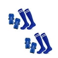 thumbnail image 1 of AUQ 2Pcs Soccer Socks,Professional Shin Guard Design Youth Soccer Socks,Secure Strap System Football Socks,Blue, 1 of 1