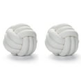 thumbnail image 1 of AUQ 2Pcs Soft Knot Ball Pillows,Plush Lamb Fleece Throw Pillow,Round Handwoven Decorative Cushion for Living Room and Bedroom,White, 1 of 6