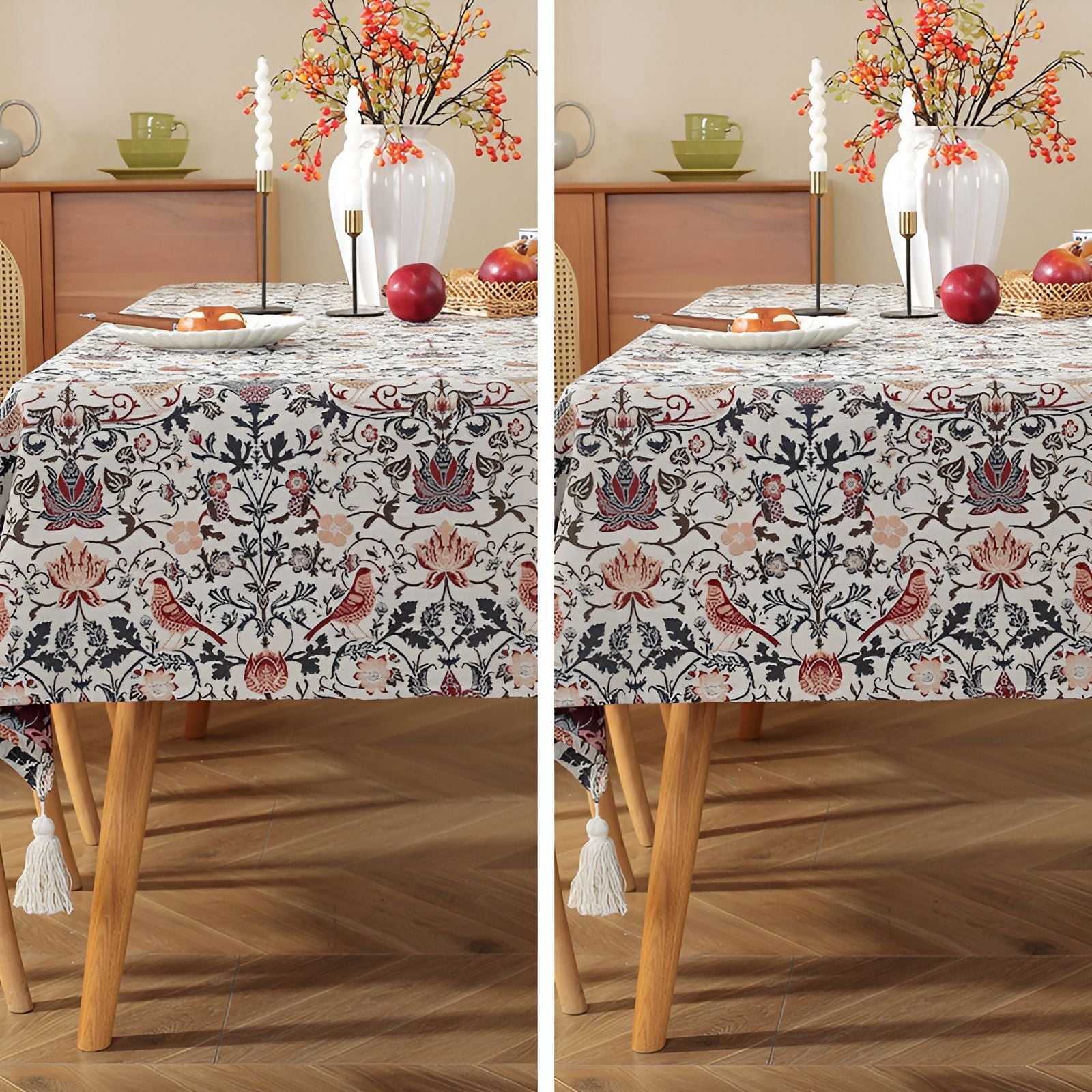 auq table cloth,waterproof and oil-resistant function... AUQ 2Pcs Table Cloth,Oil Painting Style Rectangle Tablecloth, Floral ...