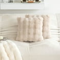 thumbnail image 1 of AUQ 2Pcs Throw Pillow Covers 18x18,Soft Faux Rabbit Fur Decorative Pillow Covers with Bubble Velvet Texture,Brown, 1 of 6