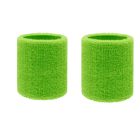 AUQ 2Pcs Wrist Bands High Density Terry Sweat Band Elasticity Wrist Wraps,Light Green