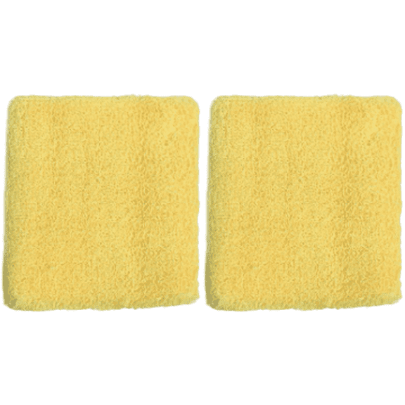 AUQ 2Pcs Wrist Bands High Density Terry Sweat Band Elasticity Wrist Wraps,Yellow