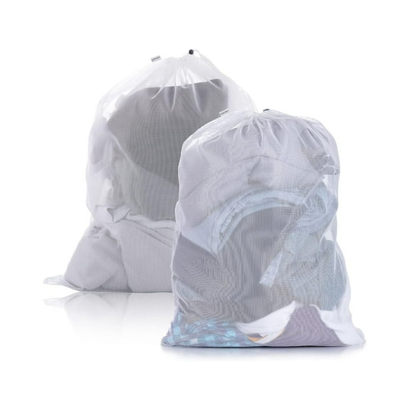 AUQCO 2Pcs Mesh Laundry Bags,Durable Easy Maintenance Laundry Net Bag,Large Capacity Bag Mesh Pouch