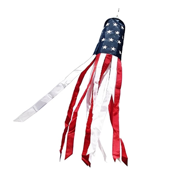 AUQ 3.3Ft American Flag Stars and Stripes Polyester Windsock,Fade Resistant