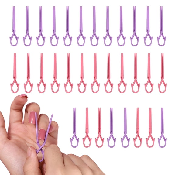 AUQ 30Pcs Nail Polish Protector for Fingers - Acrylic Nail Protector Easy C Curve Nail Pinching Clips Manicure Tools Nail Art Accessories for Gel Finger Nail Extension Uv Builder
