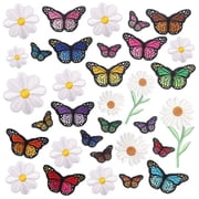 AUQ 33 Pcs Iron on Patches,Multiple Uses Iron on Letters,Popular Fashion Patches for Clothes