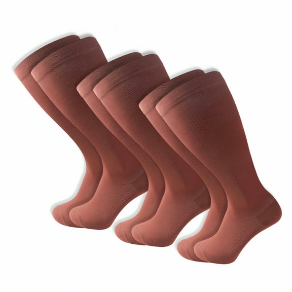 AUQ 3Pairs Compression Socks,Suitable for Multiple Scenarios Compression Socks Men,High Elasticity Compression Compression Stockings for Women,Red,2XL