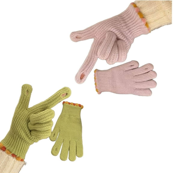 AUQ 3Pairs Gloves,Wear-Resistant Material Winter Gloves,Comfortable Warmth All-Day Wearable Touch Screen Gloves,Style8
