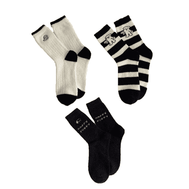AUQ 3Pairs Socks Korean Style Fuzzy Socks,Warm&Comfortable All-Season Wear Long Socks,Style2