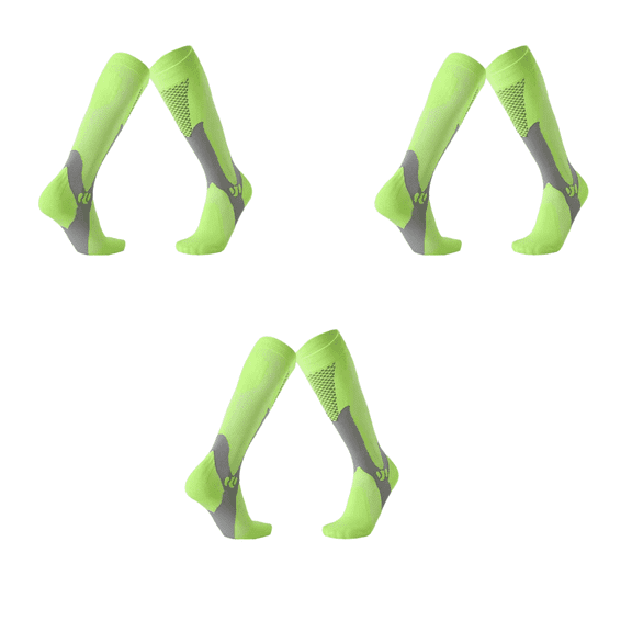 AUQ 3Pcs Compression Socks,Suitable for Various Sports Occasions Knee High Socks,Magical Compression Support Breathable and Sweat-Wicking Material Compression Socks for Men,Green