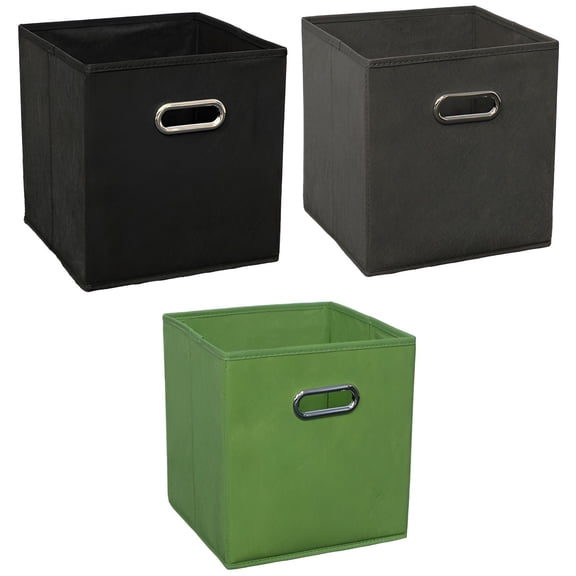 AUQ 3Pcs Fabric Storage Bins,Color Fastness Storage Cubes,Long-Lasting Usage Cube Storage Bin,Color Mixing2,20*20*20cm