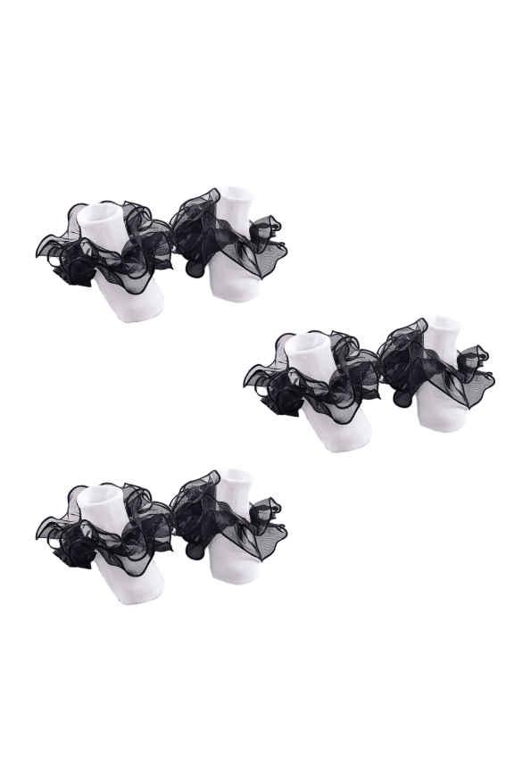 AUQ 3Pcs Kid Socks,Premium Long Staple Cotton Girls Socks,Eco-Friendly Active Dyeing Seamless Bone-Free Stitching Cute Socks