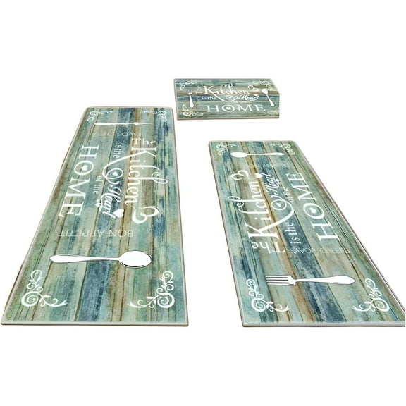 AUQ 3Pcs Kitchen Rugs,Kitchen Rugs Sets of 3,Polyester Kitchen Runner Rugs Non Skid Washable,Mixed1