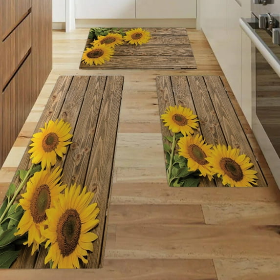 AUQ 3Pcs Kitchen Rug,Non-Slip Dot Backing Kitchen Runner,Dense Edge Stitching Alfombras Para Cocina,Style 2