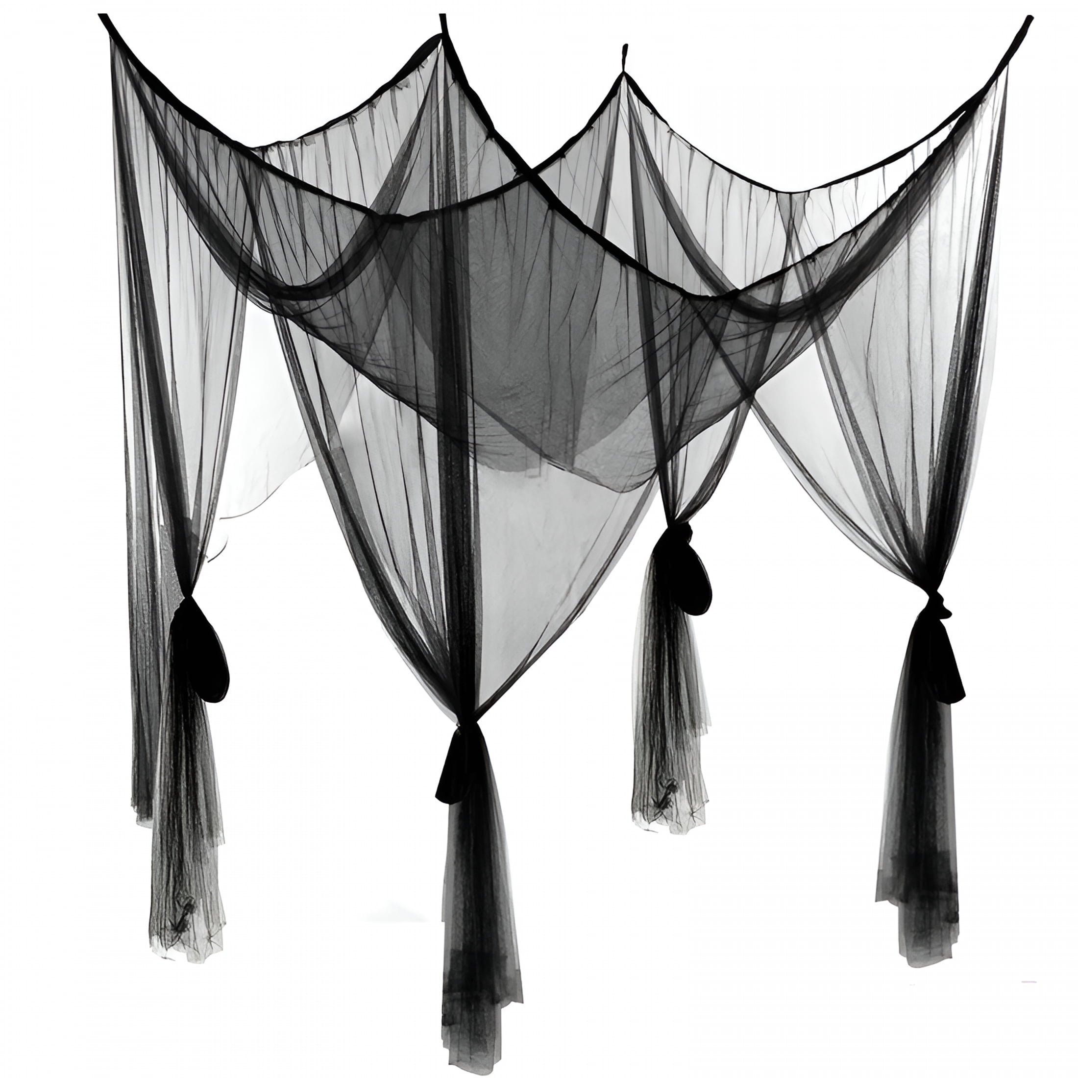 AUQ 4 Corners Post Canopy Bed Curtains - Bed Canopy for Queen Size Bed,Princess Canopy for Girls Bed,Canopy Bed Drapes for Adults,Luxurious Mosquito Net Bedroom Decor,Bed Drape Elegant Mosquito Net