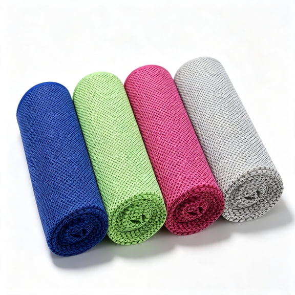 AUQ 4 Pack Cooling Towel (40"X12"), Ice Cool for Neck, Soft Breathable Chilly Towel, Microfiber Towels for Yoga, Sport, Running, Workout, Gym, Camping, Fitness, Workout & More Activities