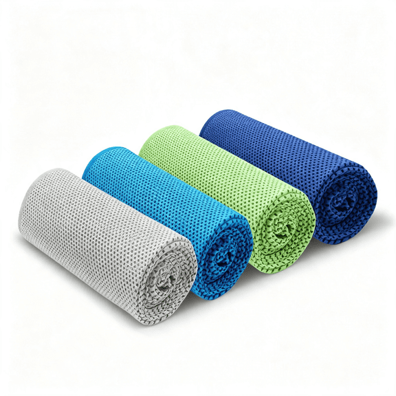 AUQ 4 Pack Cooling Towel (40"X12"), Ice Cool for Neck, Soft Breathable Chilly Towel, Microfiber Towels for Yoga, Sport, Running, Workout, Gym, Camping, Fitness, Workout & More Activities