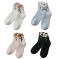 thumbnail image 1 of AUQ 4Pairs Socks Cozy Coral Fleece Fuzzy Socks,Warm Non-Slip Long Socks for Indoor Relaxation,Style3, 1 of 2