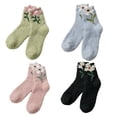 thumbnail image 1 of AUQ 4Pairs Socks Plush Cloud-Like Fuzzy Socks,Anti-Slip Warm Long Socks for Relaxing Days,Style9, 1 of 2