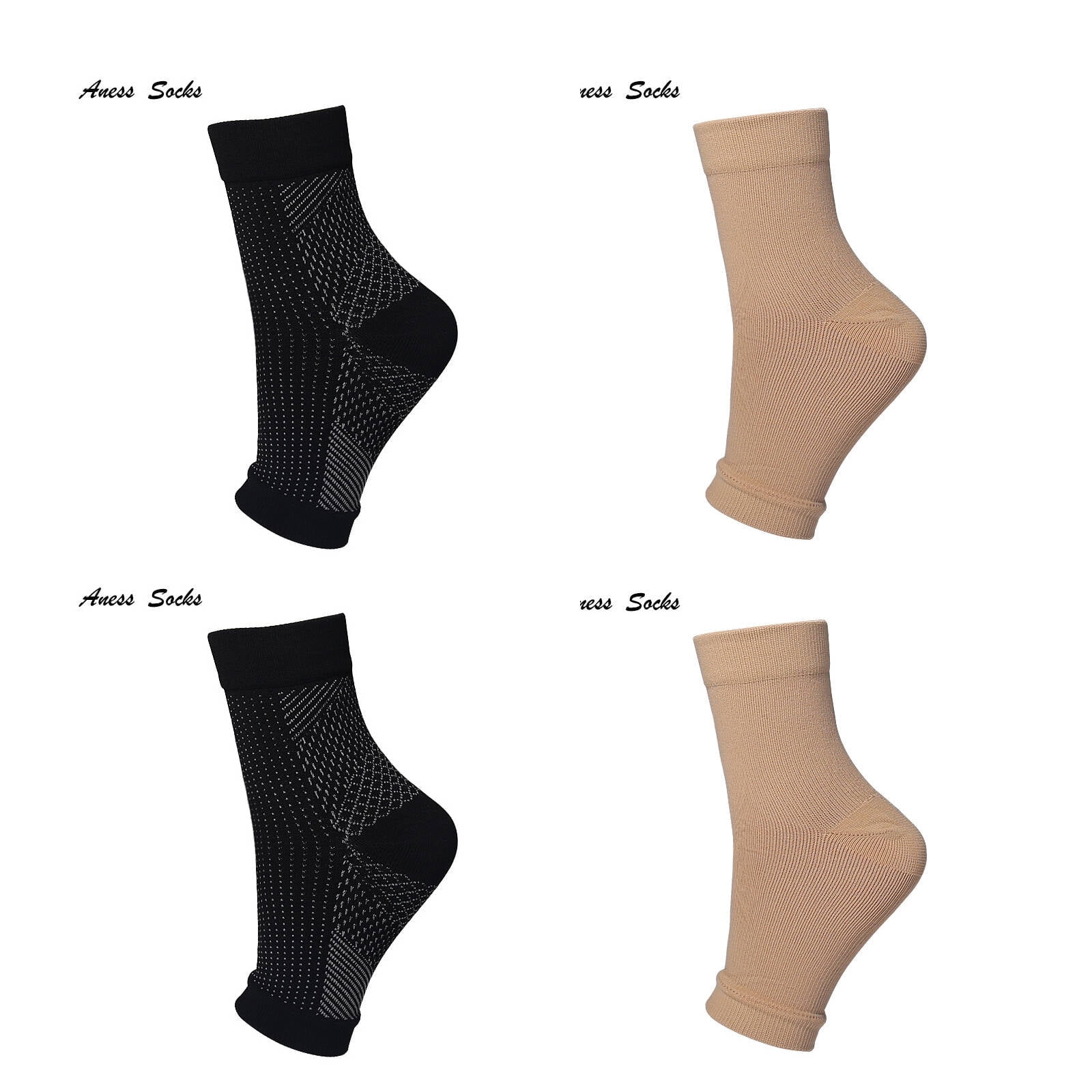 AUQ 4Pcs Ankle Sleeve,Soft Womens Socks for Fall Fitness,Breathable Ankle Socks for Dry,Fresh Feet,Black