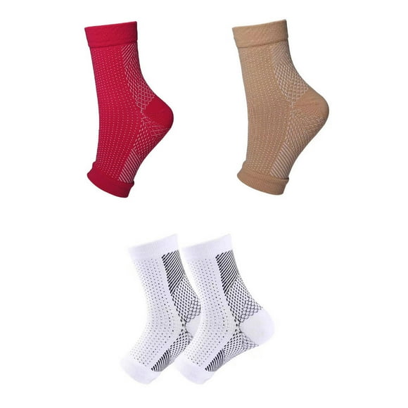 AUQ 4Pcs Compression Socks,Ankle Support for Injury Prevention Mens Compression Socks,Open-Toe Design for Ventilation Knee High Socks,Red