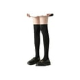 thumbnail image 1 of AUQ 4Pcs Knee High Socks,Japanese Minimalist Style Thigh High Socks,Breathable Thin Fabric Long Socks,Black, 1 of 1