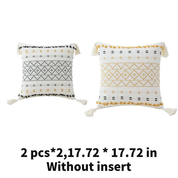 AUQ 4Pcs Pillow Covers,Snowy Chenille Throw Pillowsfor Couch,Velvet Accent Decorative Throw Pillows,Style 8