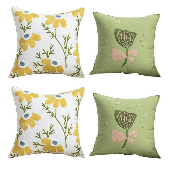 AUQ 4Pcs Pillow Covers,Soft Velvet Throw Pillowsfor Couch,Geometric Accent Decorative Throw Pillows,Style 13