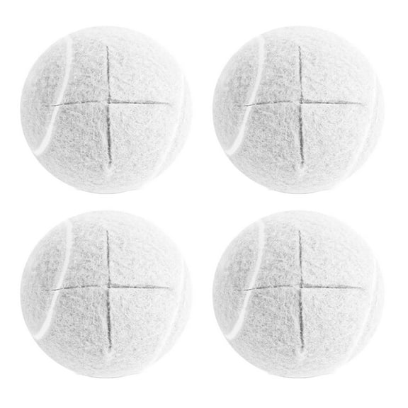 AUQ 4Pcs Tennis Balls for Walkers Pre-Cut Silent Design Reduces Noise and Protects Floors Tennis Balls for Walkers White