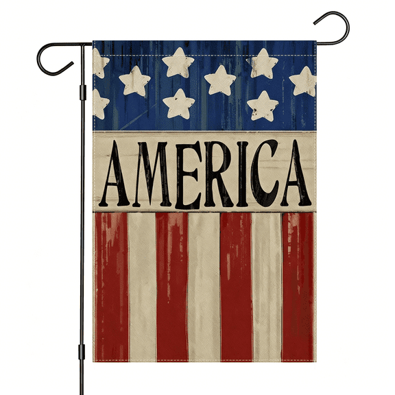 AUQ 4Th of July Garden Flag 12X18 Inch Double Sided,Patriotic American Flag Yard Decoration,Small Seasonal Outdoor Decor for Summer Independence Day,Memorial Day,Veteran'S Day