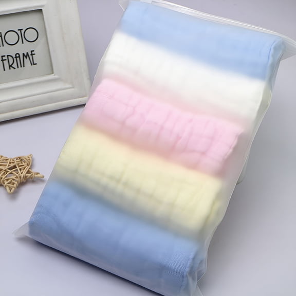 AUQ 5 Pack Infant Cotton Cloth Diapers, Washable Reusable Nappies for Newborns and Toddlers, Soft Breathable Flat Nappy for Baby Care and Diapering