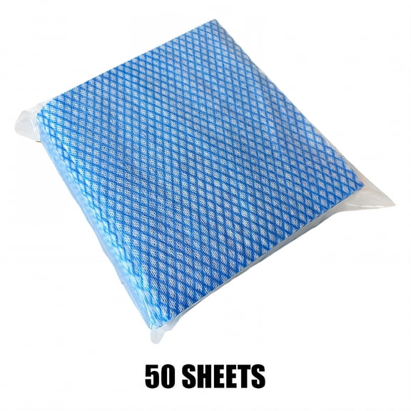 AUQ 50Pcs Reusable Paper Towels,Resilient Weaving Dusting Cloths,Oil-Suction Surface Kitchen Wash Cloths for Dishes,Blue