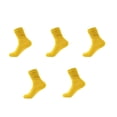 thumbnail image 1 of AUQ 5Pair Cotton Socks,Polyester Cute Socks for Women,Workout Socks Women,Yellow, 1 of 2
