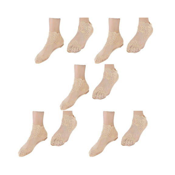 AUQ 5Pair Socks for Women,Cotton Calcetines Para Mujer,Socks for Women,Yellow