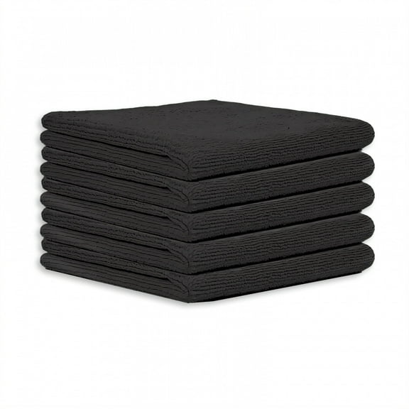 AUQ 5Pcs Cleaning Rags,Odor-Free Cleaning Microfiber Towels,Suitable for Various Surfaces Rags for Cleaning House,Black