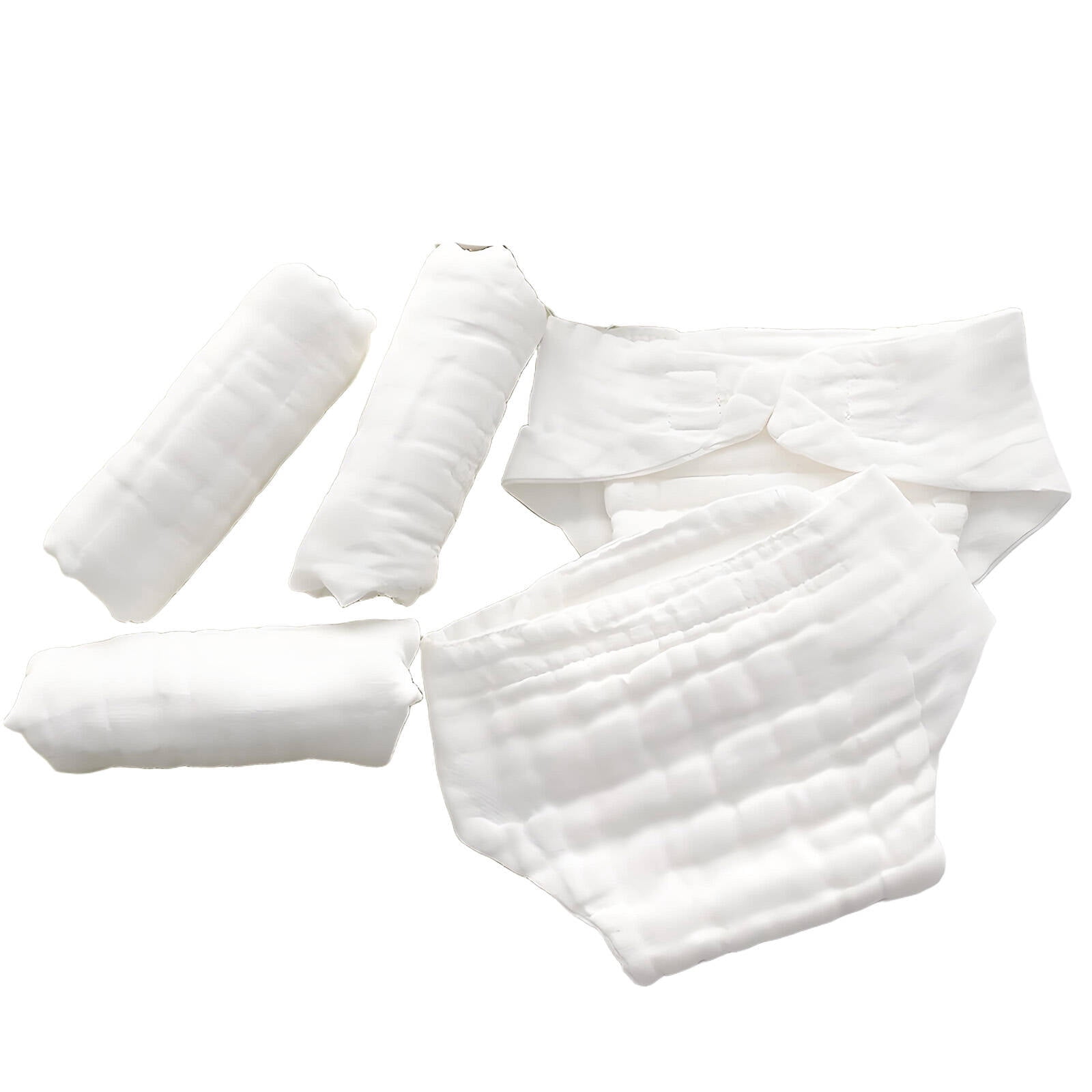 AUQ 5Pcs Cloth Diapers Pure Cotton Gauze Cloth Diapers for Babies Washable and Environmentally Friendly Reusable Diapers Baby Style 1