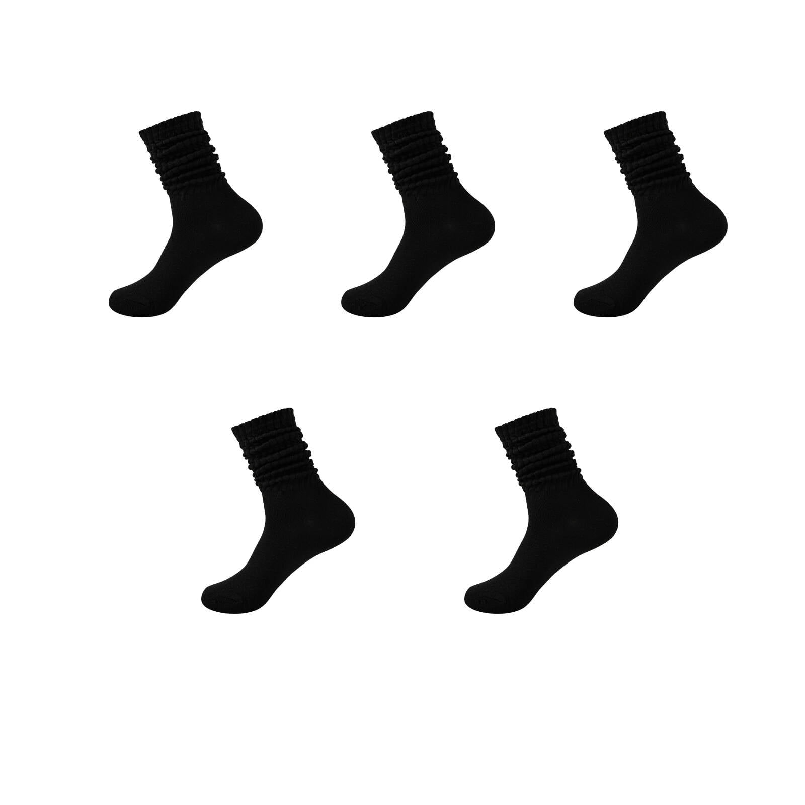 AUQ 5Pcs Cotton Socks,Stylish Fun Socks for Women,Breathable Comfortable Socks for Men,Black