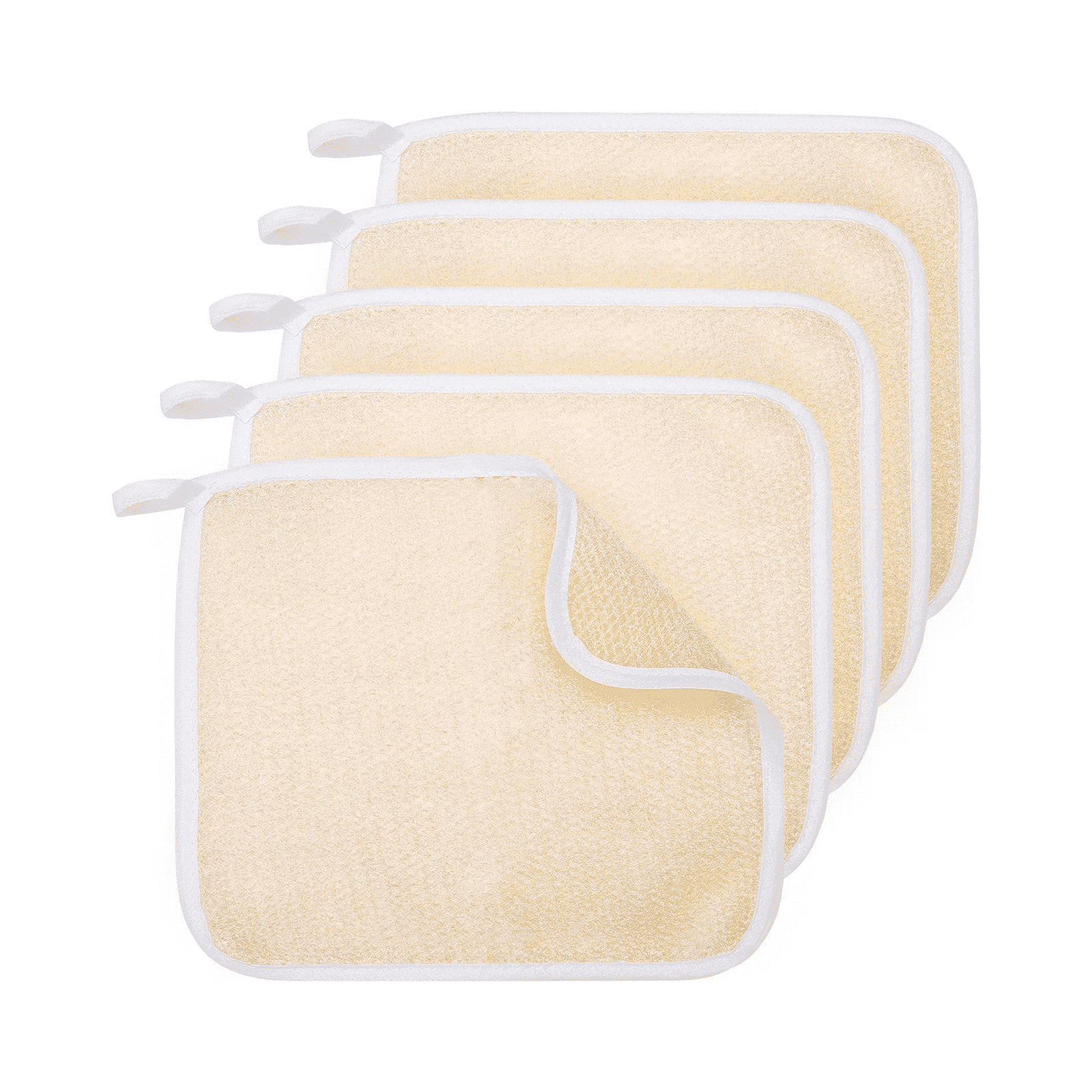 ACDANC 5Pcs Exfoliating Washcloth,Dual-Sided Nylon Face Wash Cloth for ...