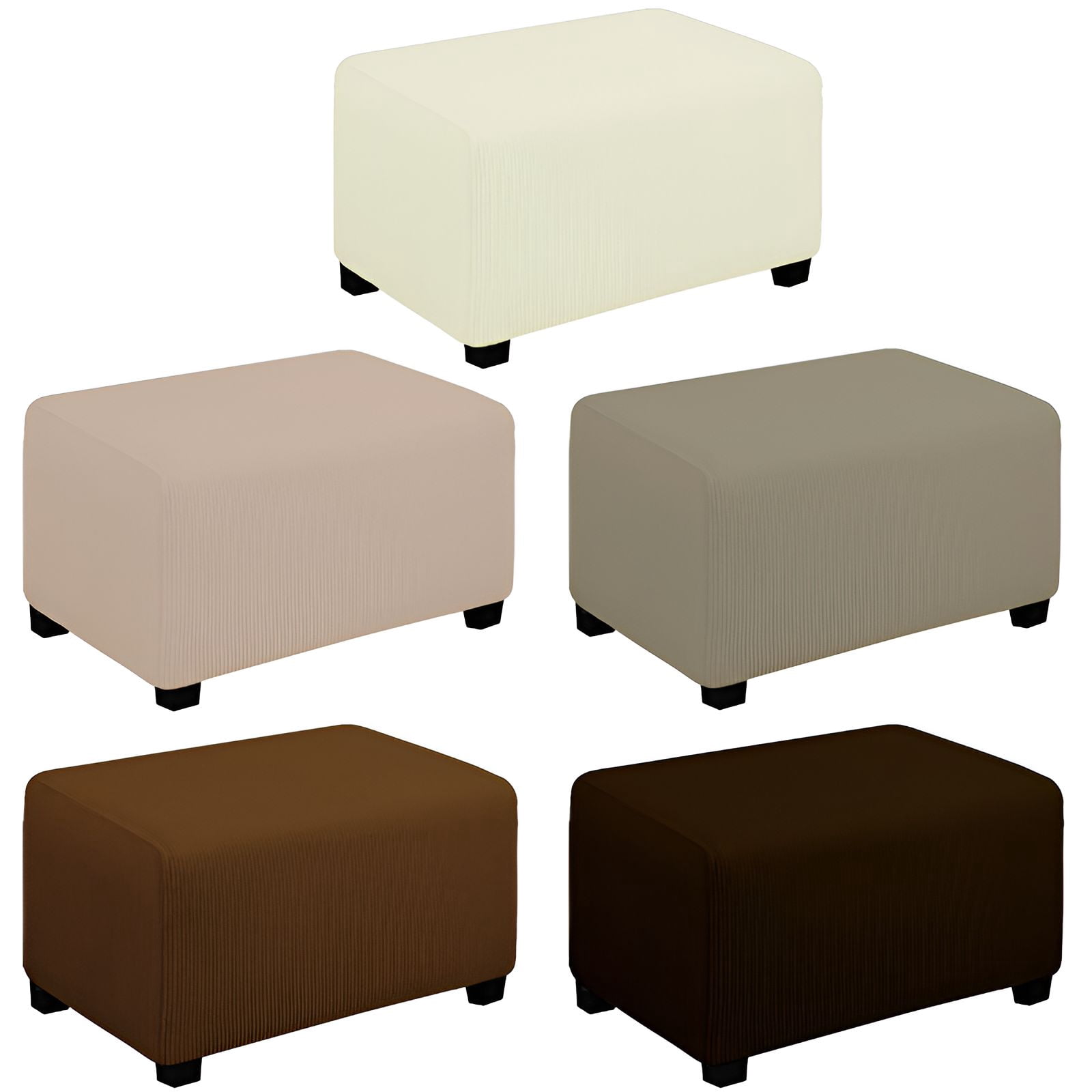 Factory Direct Partners Overstuffed Rectangle Ottoman - Velvety Microfiber & Vinyl, 24x36x16 Inch, Sterling 3 thumbnail image