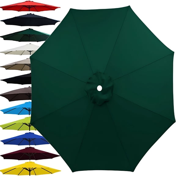 AUQ 6.5ft 9ft 10ft Outdoor Patio Umbrella Replacement Canopy,6 Ribs 8 Ribs Umbrella Canopy Cover Replacement Fabric,Parasol Top Cover Replacement UV Protective Fabric,Canopy Only