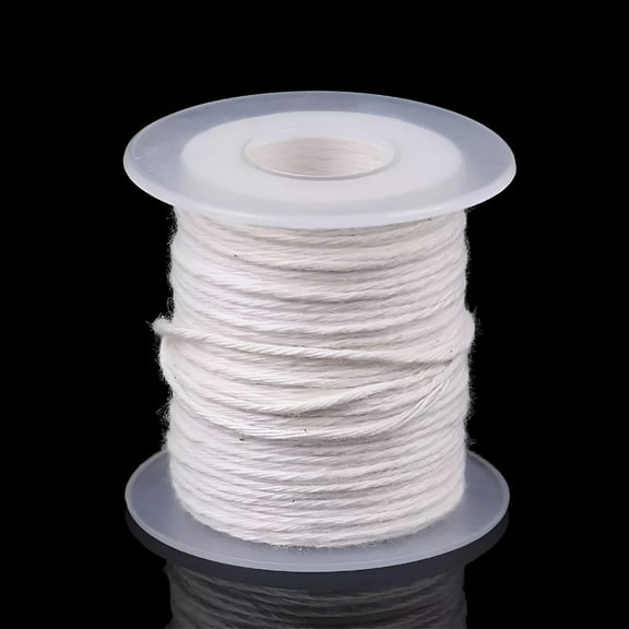 AUQ 61M Cotton Woven Candle Wick DIY Thread,24 Strand Handmade Candle Making Material for Soy and Paraffin Wax