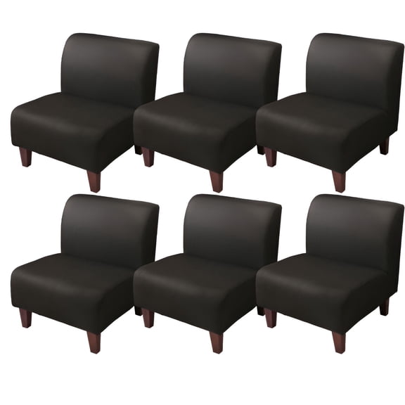 AUQ 6Pcs Chair Cover,Superior Elasticity Couch Covers for Sofa,Armless Design Couch Slipcover,Black