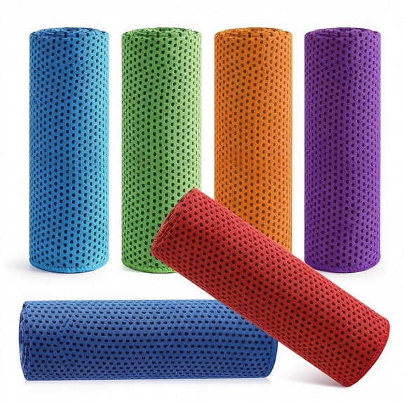 AUQ 6Pcs Cooling Towels 40"X12"Ice Towel Cooling Neck Wraps Soft Breathable Chilly Stay Coolin Summer for Sports Yoga Golf Gym Activities(Colorful)