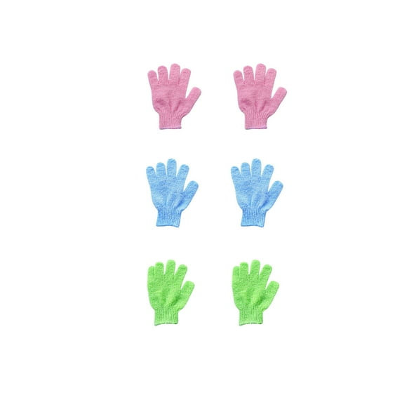 AUQ 6Pcs Shower Gloves,Washable and Easy to Clean Exfoliating Mitt,Elastic Anti Slip Buckle Exfoliating Glove