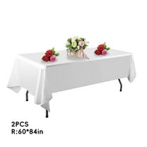 AUQ 6Pcs Table Cloth,Simple Design Tablecloths,Classic White Elegant Look Table Cover,Style1,60X84In