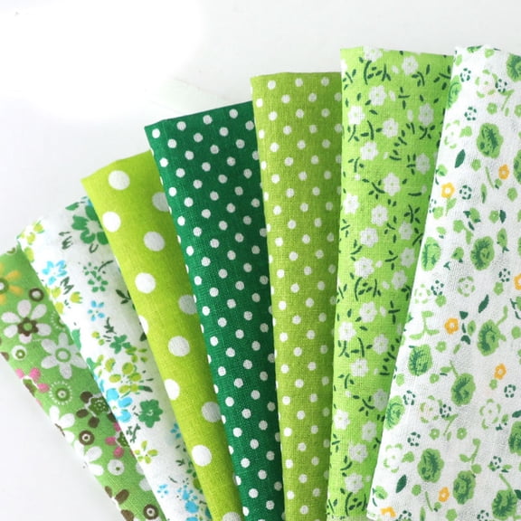 AUQ 7Pcs (25Cm X 25Cm) Quilting Fabric Bundles,Cotton Craft Fabric Bundle Squares,Fat Quarters Fabric Bundles,Squares Sheets Patchwork,Pre-Cut Quilt Squares,Diy Sewing Quarters Bundle