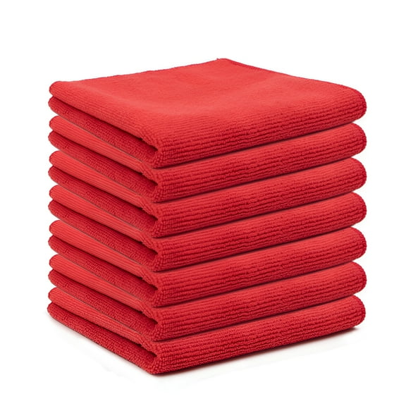 AUQ 7Pcs Microfiber Towel Firm Fabric Knit Micro Fiber Cloth for Cleaning Efficient Water Retention Microfiber Towels for Cars Red